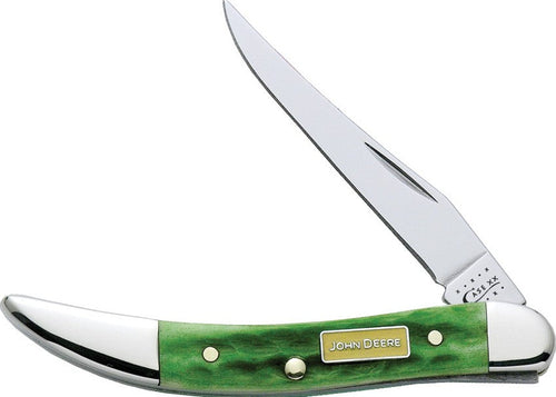 Case John Deere Bright Green Bone Small Toothpick Stainless Pocket Knife