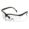 Venture II Safety Glasses, Bifocal Reader, 1.0, Clear/Black Frame