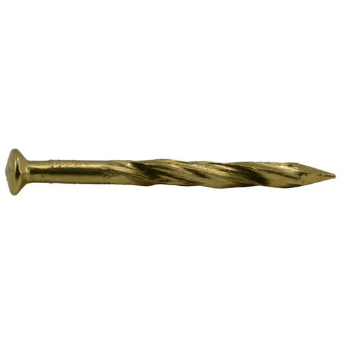MonsterFastener Brass Plated Steel Carpet Trim Brad Head Nails