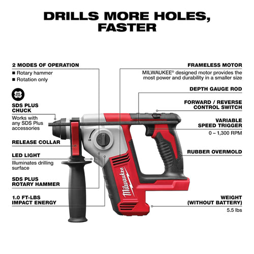 Milwaukee M18™ Cordless SDS Plus Rotary Hammer