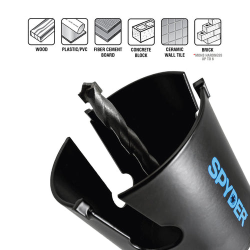 Spyder 4-5/8 Tungsten Carbide Tipped (TCT) Non-Arbored Hole Saw Rapid Core Eject™