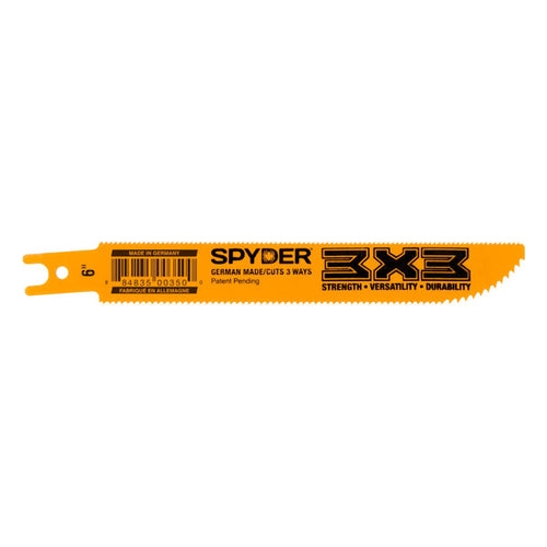 Spyder 6 Wood/Metal Cutting 10/14/18 TPI Double-Edged Bi-Metal Reciprocating Saw Blade 3X3®