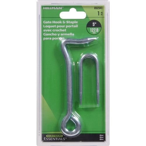 Hillman Hardware Essentials Gate Hook with Staples Zinc (5)