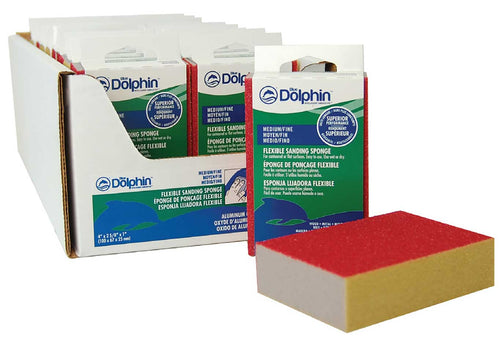 Linzer Blue Dolphin Sanding Sponges Colored Grit 60 Grit (Straight) 8 Burgundy (8”, Burgundy)