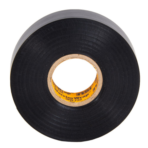 NSI Industries WW-732 WarriorWrap Premium 3/4 in. x 66 ft. 7 mil Vinyl Large Electrical Tape, Black