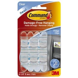 Clear Fridge Hooks - 6 Pack