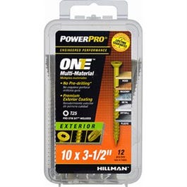 Power Pro One Exterior Screws, Flat Head, Bronze Epoxy Coated, #10 x 3.5-In., 12-Pk.