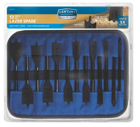 Century Drill And Tool 13 Piece Lazer Spade Bit Set