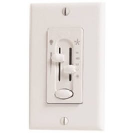 Ceiling Fan/Light  Control, Dual Slide, White