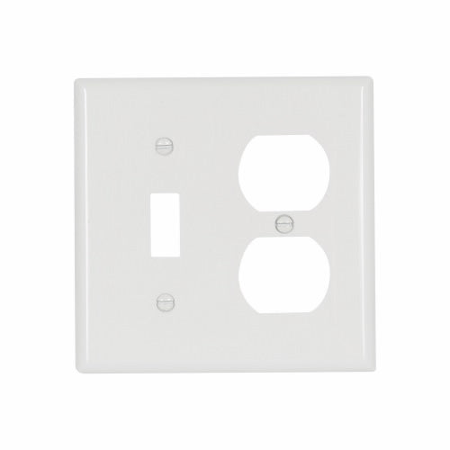 Eaton Cooper Wiring Combination Wallplate, White, Toggle