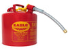 Eagle 5 Gallon, 7/8 Metal Hose, Steel Safety Can for Flammables, Type II, Red - U251S