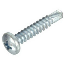 Pan-Head Drill Screws, Zinc, 8-18 x 1.5-In., 100-Pk.