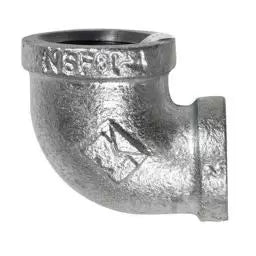 Muellar Galvanized 90° Reducing Elbow 150# Malleable Iron Threaded Fittings 1 1/2