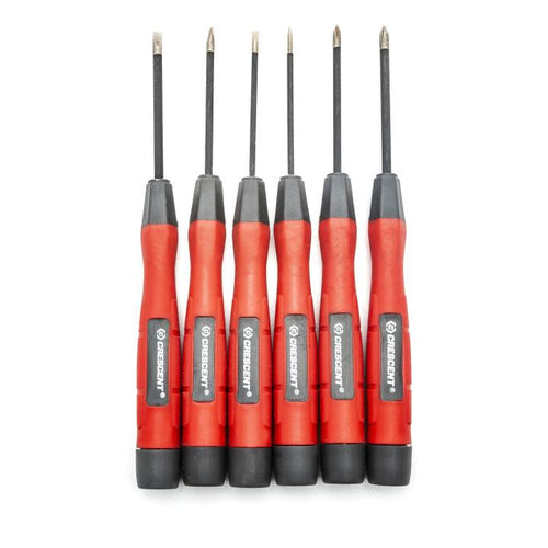 Crescent 6 Pc. Phillips®/Slotted Mini Precision Dual Material Diamond Tip Screwdriver Set