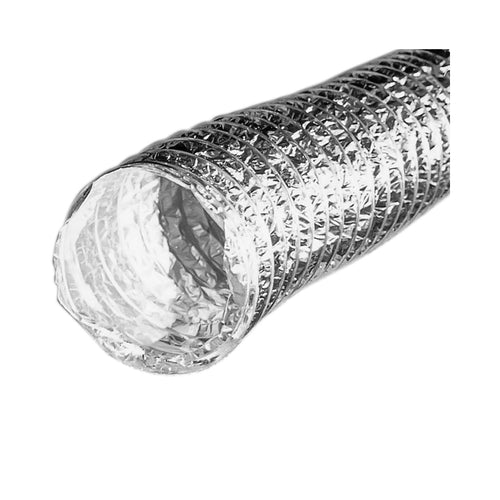 Builder's Best UL 181 Flexible Foil Ventilation Duct, 4 x 8', Aluminum/polyester