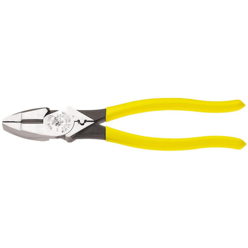 Klein 9 In. Journeyman High-Leverage Linesman Pliers with Crimping Die