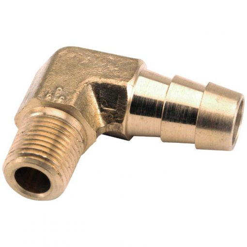 Anderson Metals 3/8 In. MIP X 1/2 In. Hose Barbed 90 Deg. Brass Elbow (1/4 Bend)