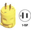 Leviton 15A 125V 2-Wire 2-Pole Residential Grade Cord Plug, Yellow