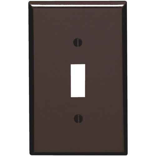 Leviton 1-Gang Smooth Plastic Mid-Way Toggle Switch Wall Plate, Brown