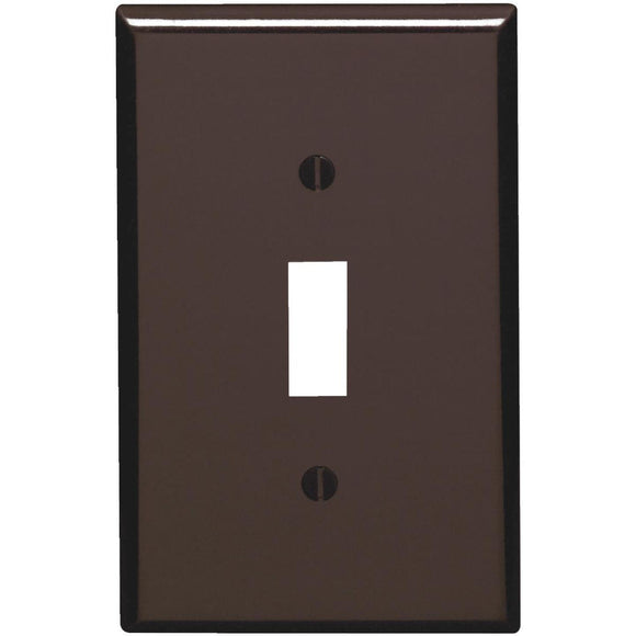 Leviton 1-Gang Smooth Plastic Mid-Way Toggle Switch Wall Plate, Brown