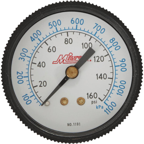 Milton 1/4 In. NPT Back Mount Mini Pressure Gauge