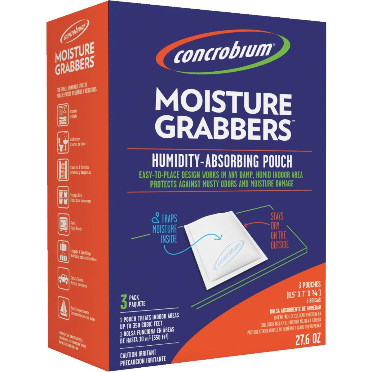Concrobium Moisture Grabbers 27.6 Oz. Humidity Absorbing Pouch (3-Pack ...