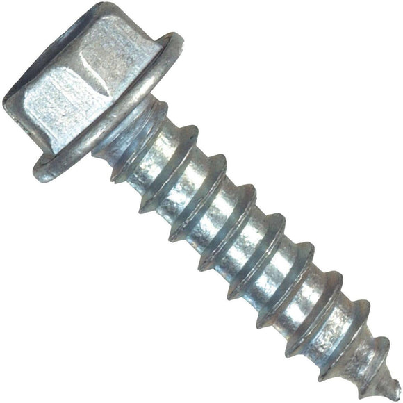 Hillman #14 x 2 In. Slotted Hex Washer Head Zinc Sheet Metal Screw (100 Ct.)