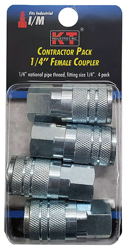 K-T Industries  Industrial 1/4'' F Npt1/4'' Coupler 4 Pk