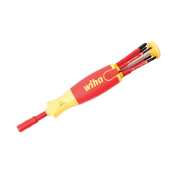 Wiha Tools SlimLine Insulated 6in One Multi-Driver - Slotted, Phillips, Square