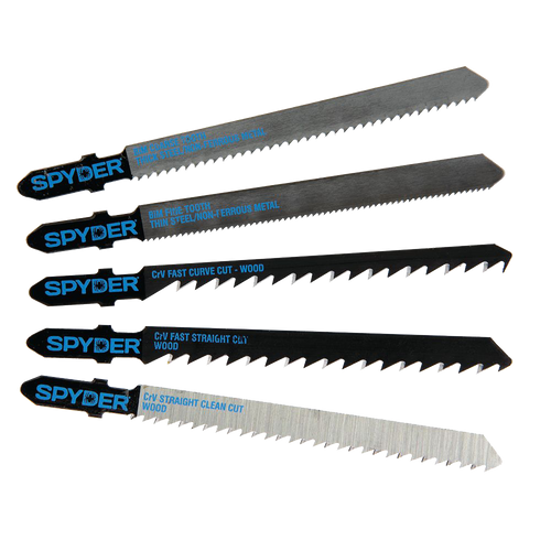 Spyder Jig Saw Blades 5 Pack Set Assorted Wood & Metal