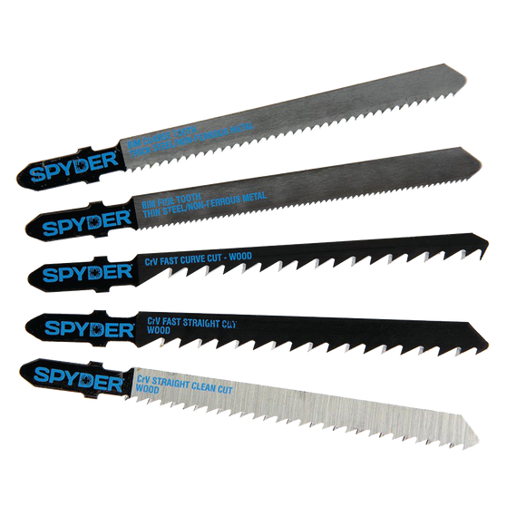 Spyder Jig Saw Blades 5 Pack Set Assorted Wood & Metal