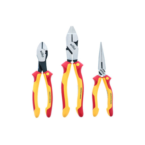 Wiha Tools 3 Piece Insulated Industrial Grip Pliers and Cutters Set