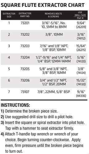 Century Drill & Tool Square Flute Screw Extractor Set